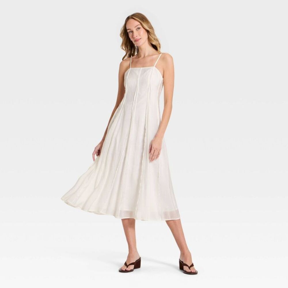 Women's Cami Midi Dress - Cream L